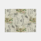 パリのヴィンテージのワインおよびバラのフリースブランケット フリースブランケット (正面(横))