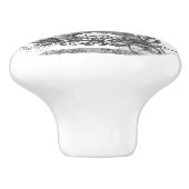 パリのヴィンテージの原稿の郵便料金のコラージュのスタイル セラミックノブ (側面)