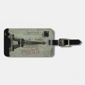 パリのヴィンテージの郵便はがきのエッフェル塔の荷物のラベル ラゲッジタグ (正面横)