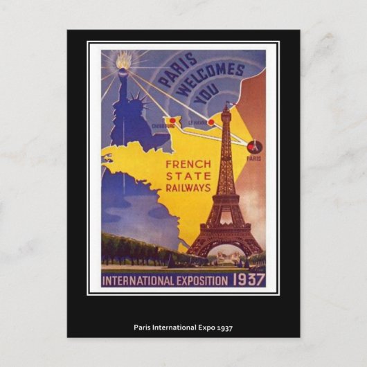 パリのヴィンテージの郵便はがき ポストカード (正面)