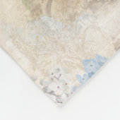 パリのヴィンテージの青いアジサイのフリースブランケット フリースブランケット (角)