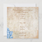 パリのヴィンテージの青いアジサイの結婚式招待状 招待状 (裏面)