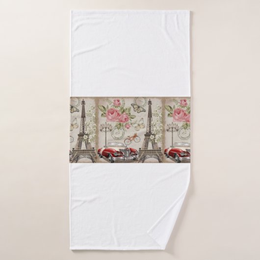 パリのヴィンテージはがき。 バスタオル (バスタオル)