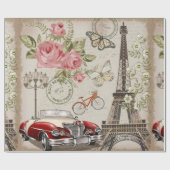 パリのヴィンテージはがき。 ラッピングペーパー (フラット)