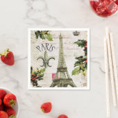 パリのヴィンテージクリスマス スタンダードカクテルナプキン (インサイチュ)