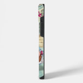 パリのヴィンテージチックイラストの旅する女性 iPhoneケース (左側面)
