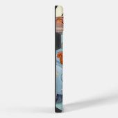 パリのヴィンテージチックイラストの旅する女性 iPhoneケース (右側面)