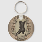 パリのヴィンテージビクトリアンシューレトロファッショニスタ キーホルダー (正面)