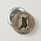 パリのヴィンテージビクトリアンシューレトロファッショニスタ 缶バッジ (正面&裏面)