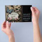 パリのヴィンテージ フラワーバタフライ SPA ビューティーサロン チラシ (ハンドル)