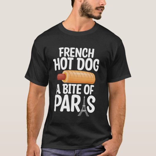 パリの一口フランスホットドッグ Tシャツ (正面)
