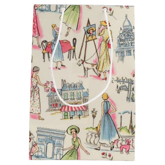 パリの一日 ミディアムペーパーバッグ (裏面)