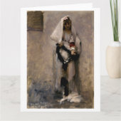 パリの乞食の女の子、ジョン・サージェント1880 カード (正面)