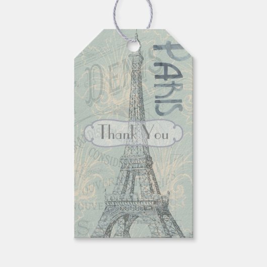 パリの企業のパーティー追加ロゴ ギフトタグ (正面)