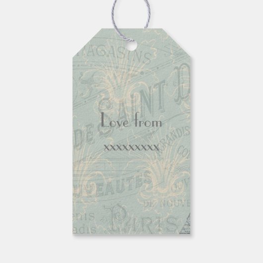 パリの企業のパーティー追加ロゴ ギフトタグ (裏面)