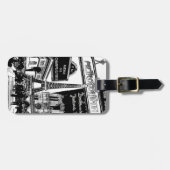 パリの写真のイラストレーションのクールなコラージュ ラゲッジタグ (正面横)