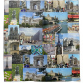 パリの写真のコラージュ シャワーカーテン (正面)