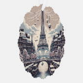 パリの冬のエレガンス – クリスマスインザシティ オーナメントカード (右)