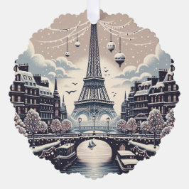 パリの冬のエレガンス – クリスマスインザシティ オーナメントカード