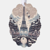 パリの冬のエレガンス – クリスマスインザシティ オーナメントカード (左)