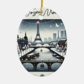 パリの冬のエレガンス、光の街 セラミックオーナメント (正面)