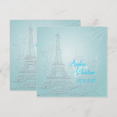 パリの冬の結婚式招待状 招待状 (正面/裏面)