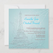 パリの冬の結婚式招待状 招待状 (裏面)