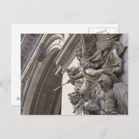 パリの凱旋門レリーフ、 浮き彫り彫刻 ポストカード (正面/裏面)
