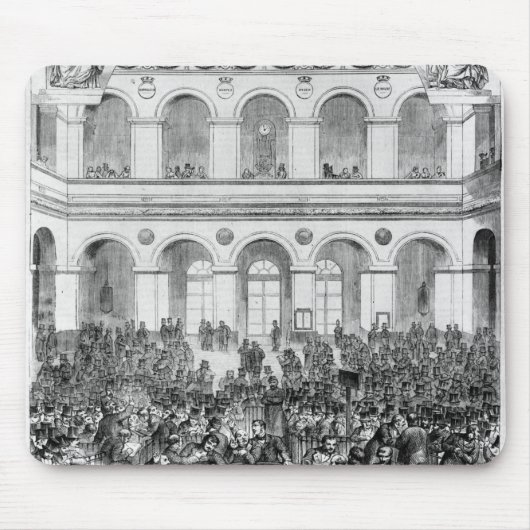 パリの取引所1873年の「Corbeille」 マウスパッド (正面)