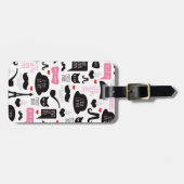 パリの口ひげ猫アート旅行ラベルラゲージタグ ラゲッジタグ (正面横)