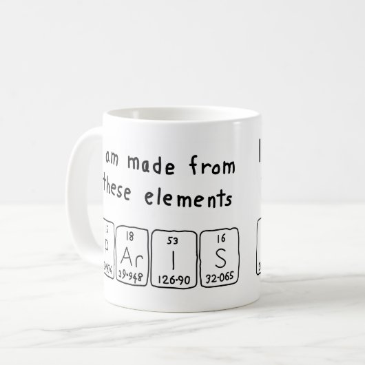 パリの周期表の名前のマグ コーヒーマグカップ (正面左)