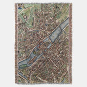 パリの地図と旧市街 スローブランケット (正面縦)