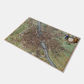 パリの地図と旧市街 ドアマット (アングル)