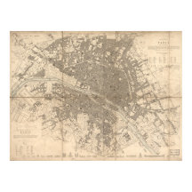 パリの地図の東部地区（1834年）