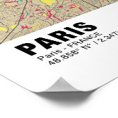 パリの地図ポスター – フラスタイリッシュンスのカラフル地図 ポスター (角)