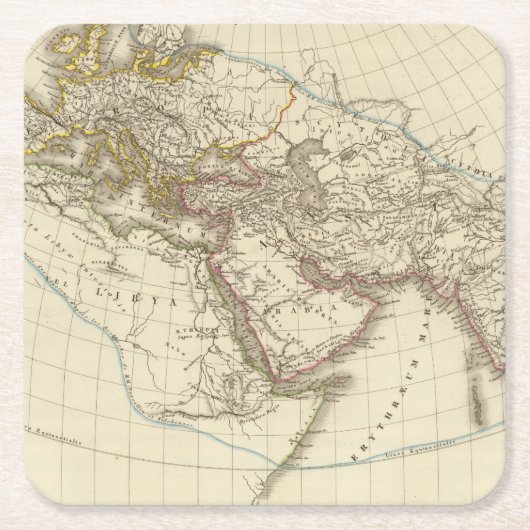 パリの地図書の地図 スクエアペーパーコースター (正面)