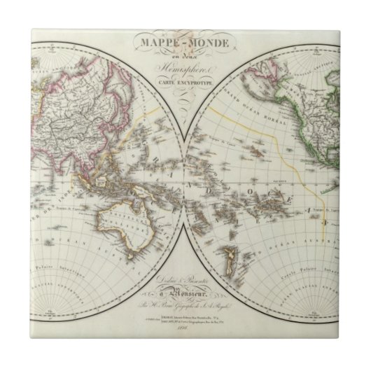 パリの地図書の地図 タイル (正面)