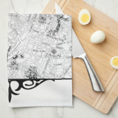 パリの地図 キッチンタオル (四つ折り)