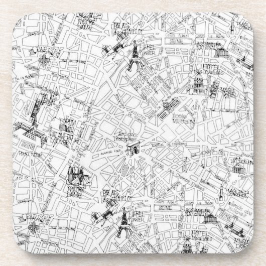 パリの地図 コースター (正面)