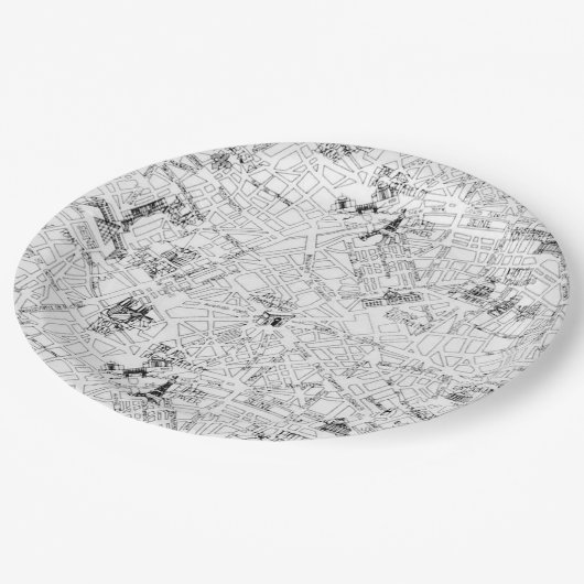 パリの地図 ペーパープレート (アングル)