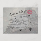 パリの地図 ポストカード (正面)