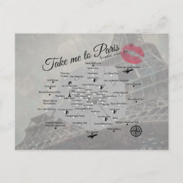 パリの地図 ポストカード