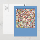 パリの地図 ポストカード (正面/裏面)