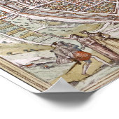 パリの地図， 1581 ポスター (角)