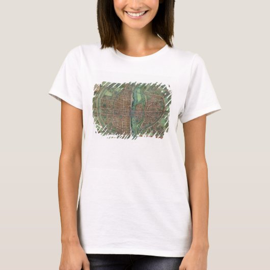 パリの地図， 'Civitates Orbis Terrarum'からの'G Tシャツ (正面)