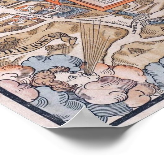 パリの地図c.1555 ポスター (角)