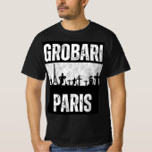 パリの墓掘り エッフェル塔と墓地 Tシャツ (正面)