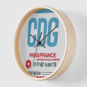 パリの壁時計 – 旅行の時間 壁時計 (傾斜)