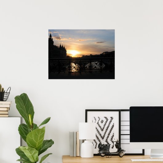 パリの夕日 ポスター (ホームオフィス)