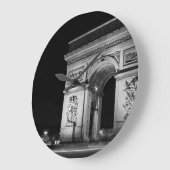 パリの夜の凱旋門 ラージ壁時計 (傾斜)